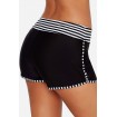 Black-stripe Splicing Two Tone Stretchy Swim Sports Shorts