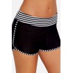 Black-stripe Splicing Two Tone Stretchy Swim Sports Shorts