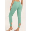 Light-green Solid Cut Out High Waist Yoga Sports Leggings