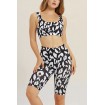 Leopard U Neck High Waist Yoga Sports Bra Shorts Set