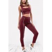 Dark-Contrast Cut Out Yoga Workout Sports Tank Leggings Set