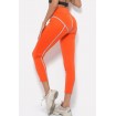 Orange Reflective Striped High Waist Skinny Yoga Sports Leggings