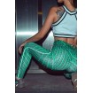 Green Printed High Waist Yoga Sports Leggings