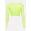 Neon Long Sleeve Round Neck Gym Sports Crop Top