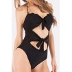 Cutout Knotted Halter Padded Sexy One Piece Swimsuit