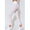 Leopard Lace Mesh Long Sleeve Crop Top Leggings Sports Set