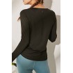 Thumb Hole Long Sleeve Hollow Out Back Workout Sports Tee