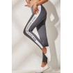 Gray Slogan Print High Waist Yoga Sports Leggings