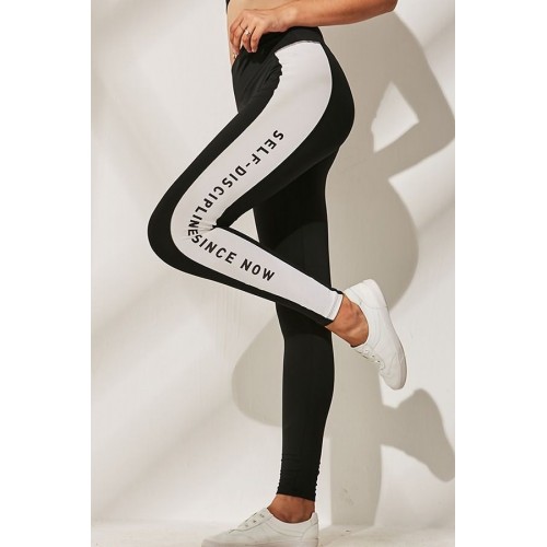 Slogan Print High Waist Yoga Sports Leggings