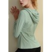 Green Hooded Long Sleeve Workout Sports Tee