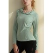 Green Hooded Long Sleeve Workout Sports Tee