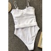 Strapless Belted Padded High Cut Sexy One Piece Swimsuit