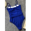 Strapless Belted Padded High Cut Sexy One Piece Swimsuit