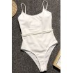 Woven Tied Waist Spaghetti Straps Padded Sexy One Piece Swimsuit