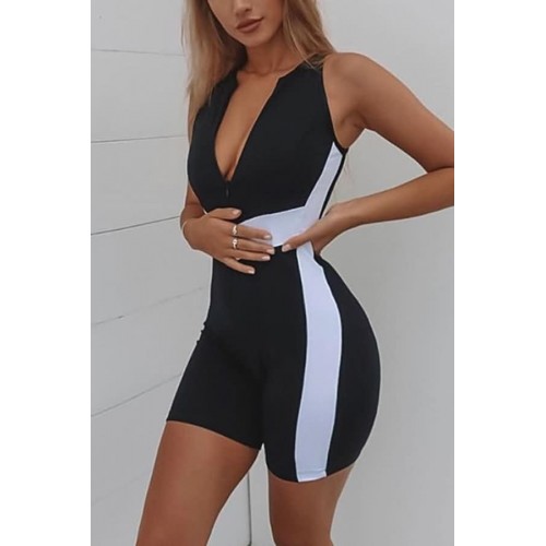 Sleeveless Zip-up Yoga Sports Romper