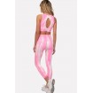 Pink Tie-dye Cut-out Back Yoga Fitted Sports Bra Leggings Set