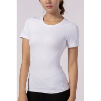 Fast Dry Short Sleeve Round Neck Compression Sports T Shirt