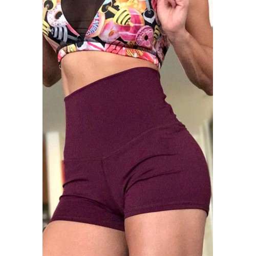 Dark-High Waist Scrunch Push Up Workout Sports Shorts