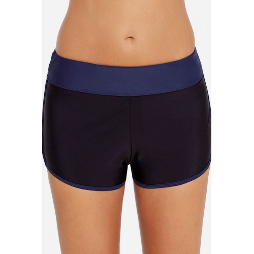 Contrast Two Tone Stretchy Swim Sports Shorts