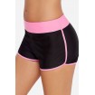 Hot-pink Contrast Two Tone Stretchy Swim Sports Shorts