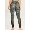 Green Snakeskin Print Mesh High Waist Yoga Sports Leggings