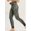 Green Snakeskin Print Mesh High Waist Yoga Sports Leggings