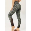 Green Snakeskin Print Mesh High Waist Yoga Sports Leggings