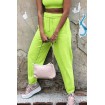 Green Drawstring Pocket Jogging Pants