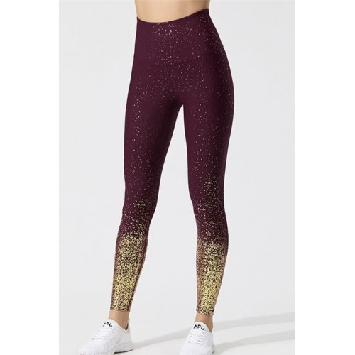 Dark-Glitter High Waist Yoga Workout Leggings