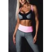 Gray Cross Back Yoga Workout Sports Bra Leggings Set