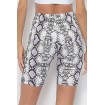 Snakeskin Print High Waist Workout Yoga Sports Shorts