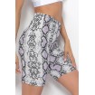 Snakeskin Print High Waist Workout Yoga Sports Shorts