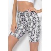 Snakeskin Print High Waist Workout Yoga Sports Shorts