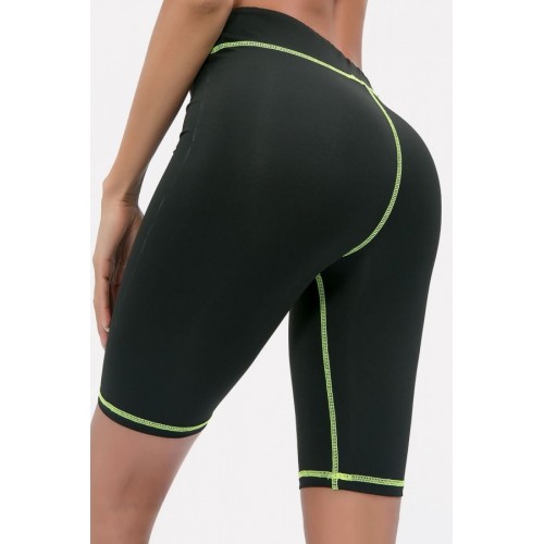 Contrast High Waist Skinny Yoga Sports Shorts