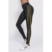 Hollow Out Side Neon Striped Yoga Sports Leggings