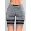 Gray Mesh Splicing High Waist Sports Shorts