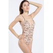 Leopard Cutout Strappy Side Padded High Cut Sexy One Piece Swimsuit